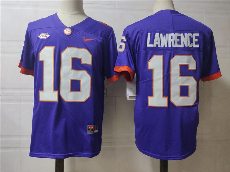 Men Clemson Tigers #16 Lawrence Purple Nike 2025 NCAA Jersey